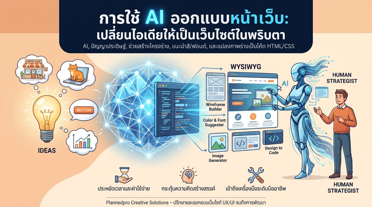 การใช้ AI ออกแบบหน้าเว็บ: เปลี่ยนไอเดียให้เป็นเว็บไซต์ในพริบตา