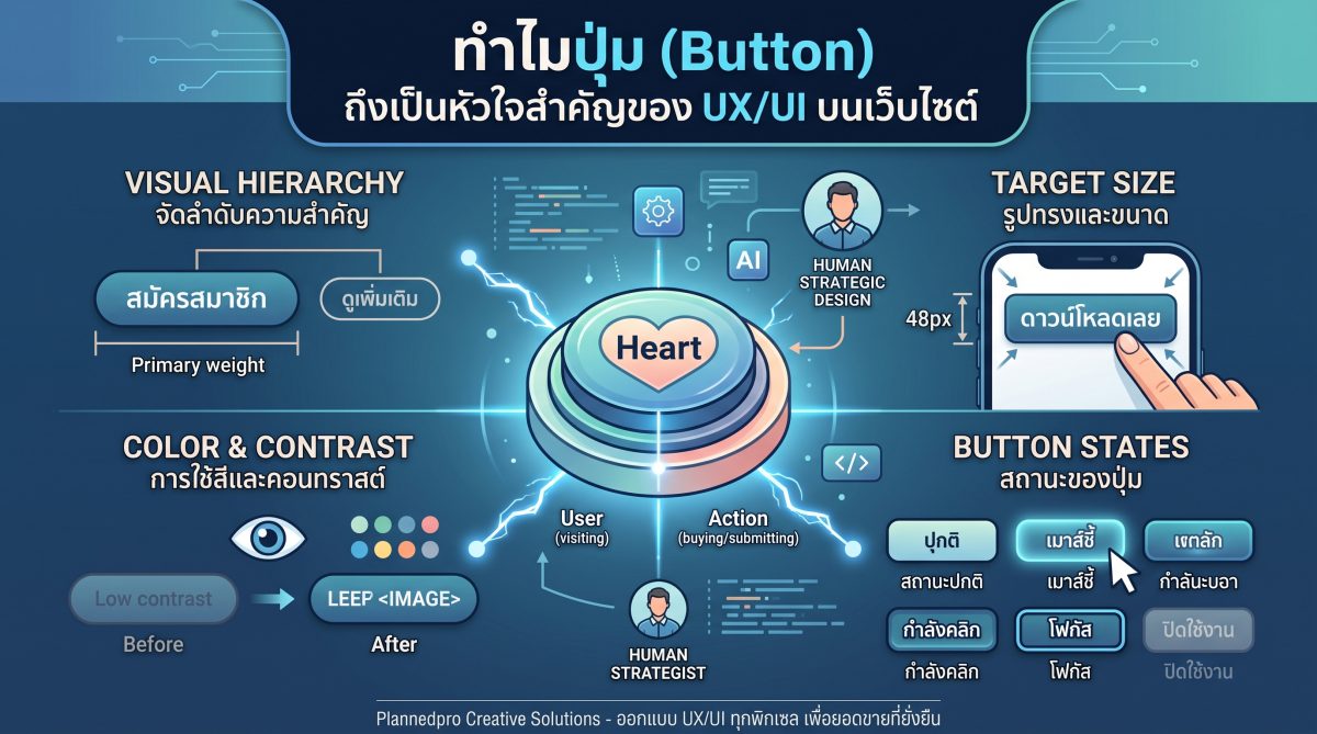 ทำไมปุ่ม (Button) ถึงเป็นหัวใจสำคัญของ UX/UI บนเว็บไซต์